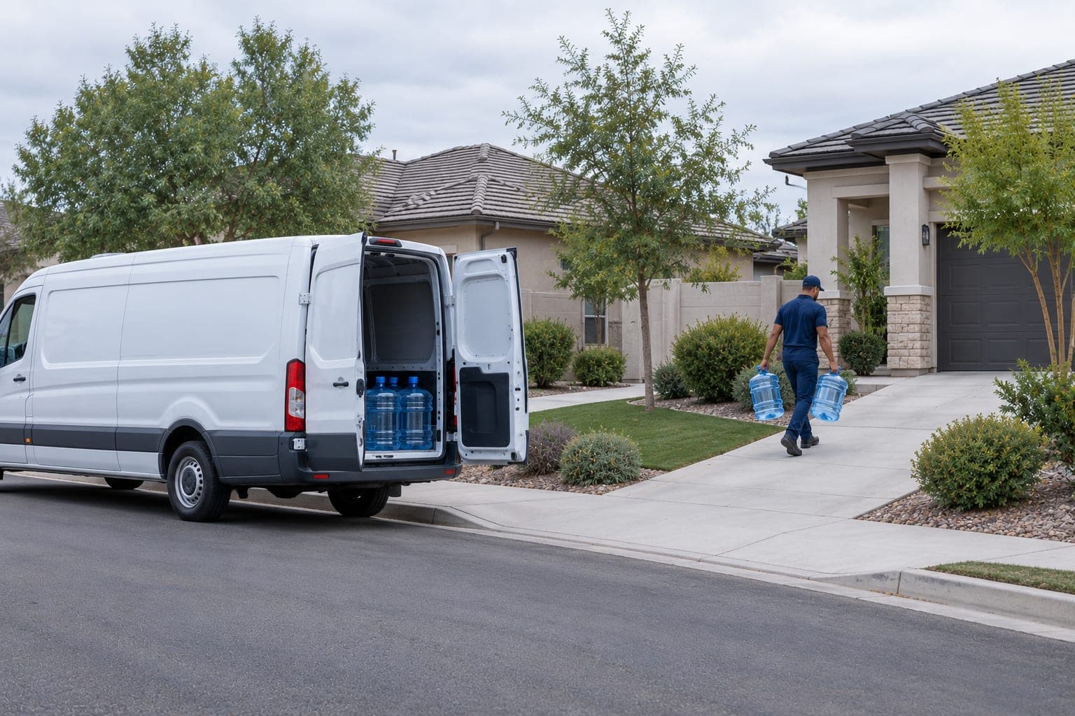 Sealed five-gallon water bottles delivered to a home in Apache Junction, Arizona